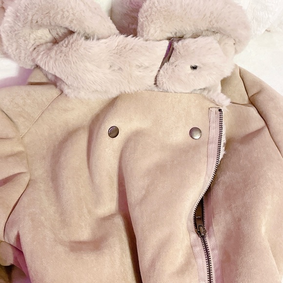 korea fawn brown shearling faux fur coat - Picture 6 of 7